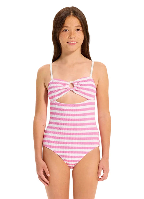 Seafolly Australia - Texture One Piece Swimsuit W/ Cut Out Detailing | Candy Pink