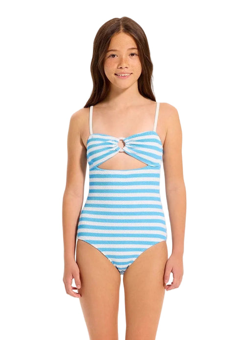 Seafolly Australia - Texture One Piece Swimsuit with Cut Out Detailing | Powder Blue