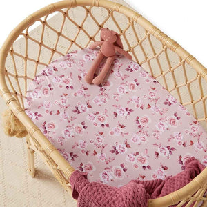 Snuggle Hunny - Organic Fitted Bassinet Sheet - Blossom