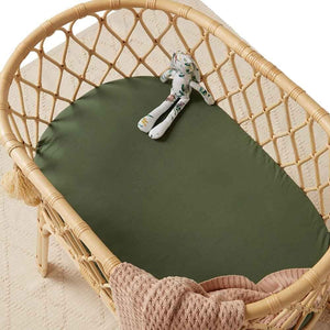 Snuggle Hunny - Organic Fitted Bassinet Sheet - Olive