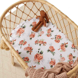 Snuggle Hunny - Organic Fitted Bassinet Sheet - Rosebud