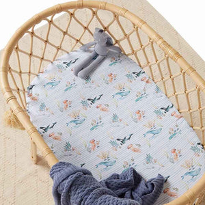 Snuggle Hunny - Organic Fitted Bassinet Sheet - Whale