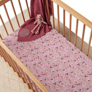 Snuggle Hunny - Organic Fitted Cot Sheet - Blossom