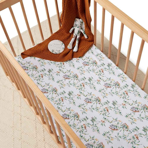 Snuggle Hunny - Organic Fitted Cot Sheet - Eucalypt