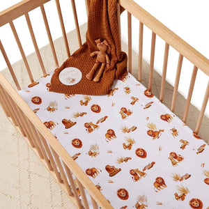 Snuggle Hunny - Organic Fitted Cot Sheet - Lion