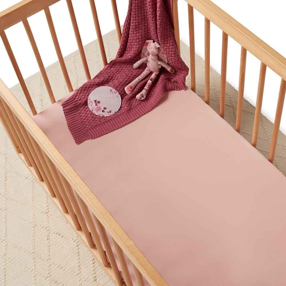 Snuggle Hunny Fitted Cot Sheet - Lullaby Pink Cot Sheet Snuggle Hunny 