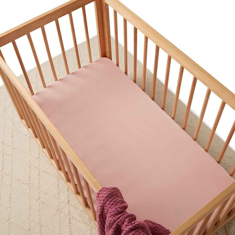 Snuggle Hunny Fitted Cot Sheet - Lullaby Pink Cot Sheet Snuggle Hunny 