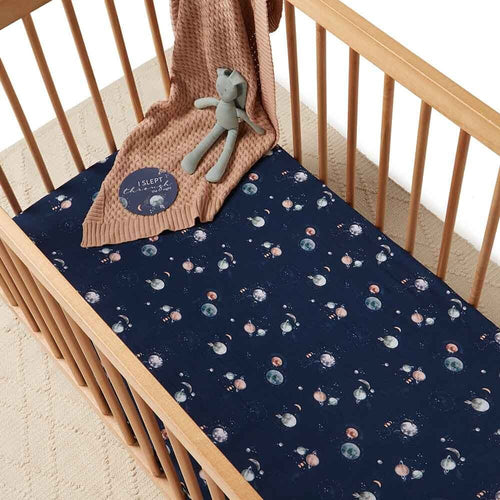 Snuggle Hunny - Organic Fitted Cot Sheet - Milky Way