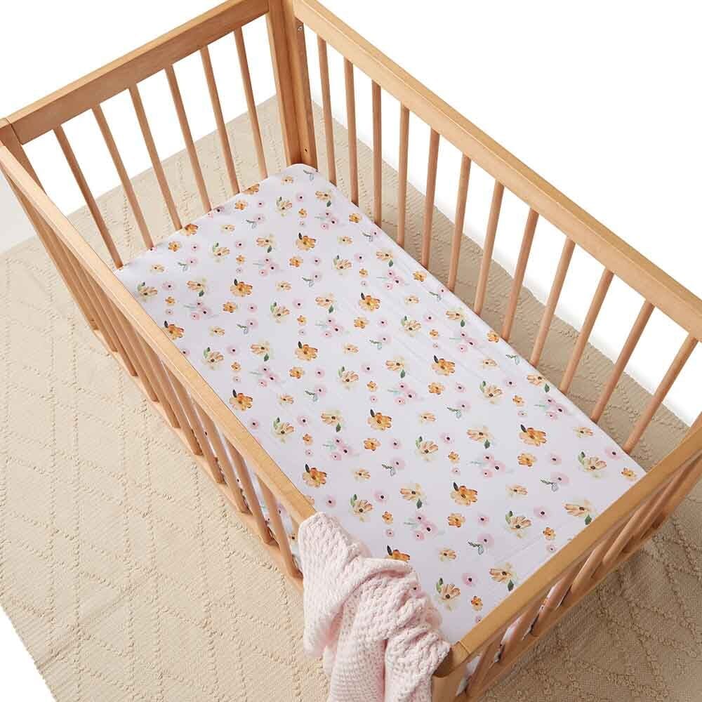 Snuggle Hunny Fitted Cot Sheet - Poppy Cot Sheet Snuggle Hunny 