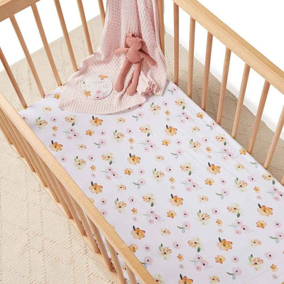 Snuggle Hunny Fitted Cot Sheet - Poppy Cot Sheet Snuggle Hunny 