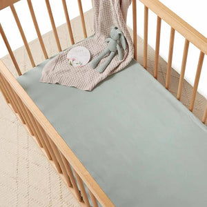 Snuggle Hunny - Organic Fitted Cot Sheet - Sage