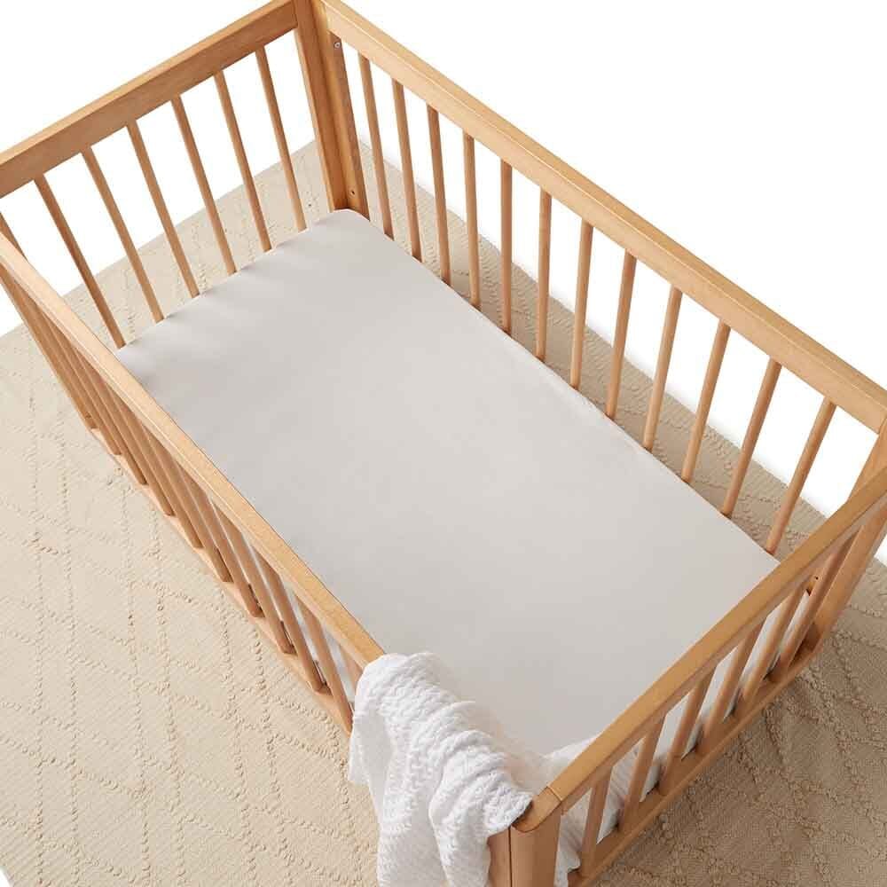 Snuggle Hunny Fitted Cot Sheet - Stone Cot Sheet Snuggle Hunny 
