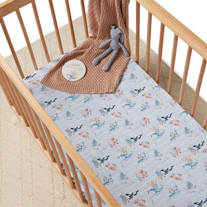 Snuggle Hunny - Organic Fitted Cot Sheet - Whale