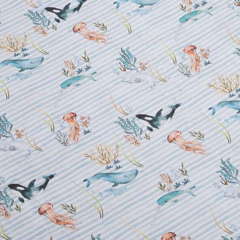 Snuggle Hunny Fitted Cot Sheet - Whale Cot Sheet Snuggle Hunny 