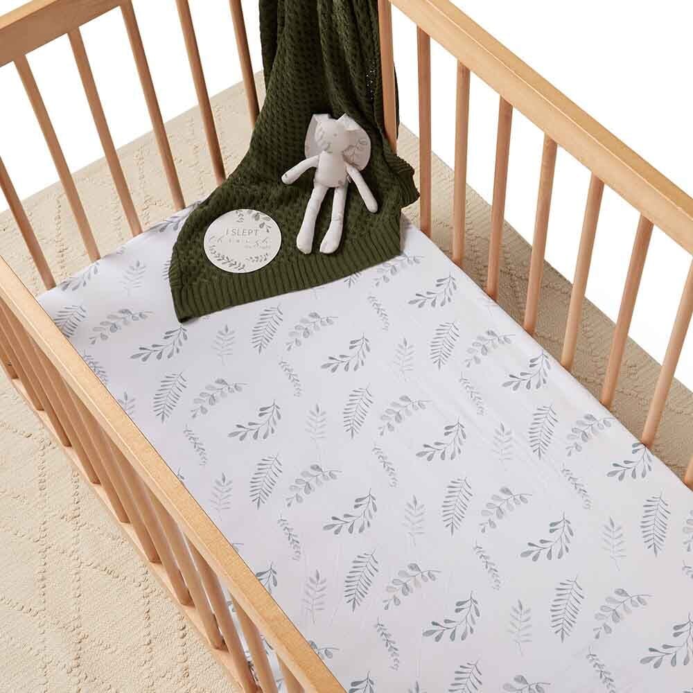 Snuggle Hunny Fitted Cot Sheet - Wild Fern Cot Sheet Snuggle Hunny 