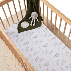 Snuggle Hunny - Organic Fitted Cot Sheet - Wild Fern