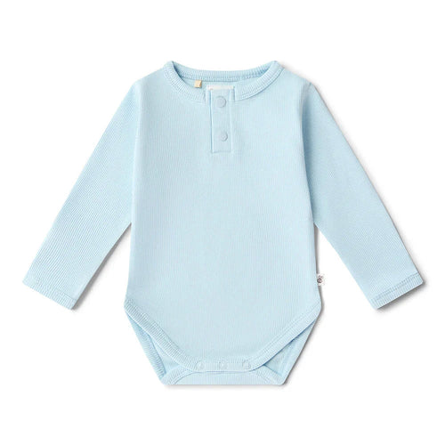 Snuggle Hunny - Long Sleeve Organic Bodysuit | Baby Blue