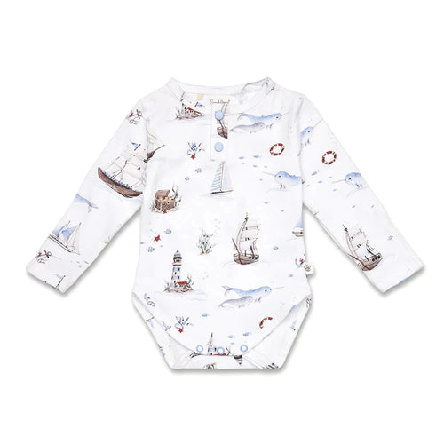 Snuggle Hunny - Long Sleeve Organic Bodysuit | Set Sail