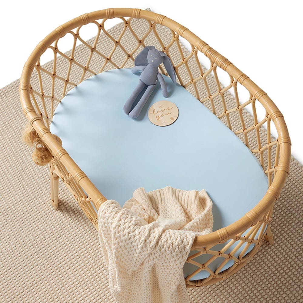 Snuggle Hunny Organic Bassinet Sheet - Baby Blue Bassinet Sheet Snuggle Hunny 