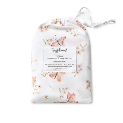 Snuggle Hunny - Organic Bassinet Sheet - Butterfly Bassinet Sheet Snuggle Hunny 