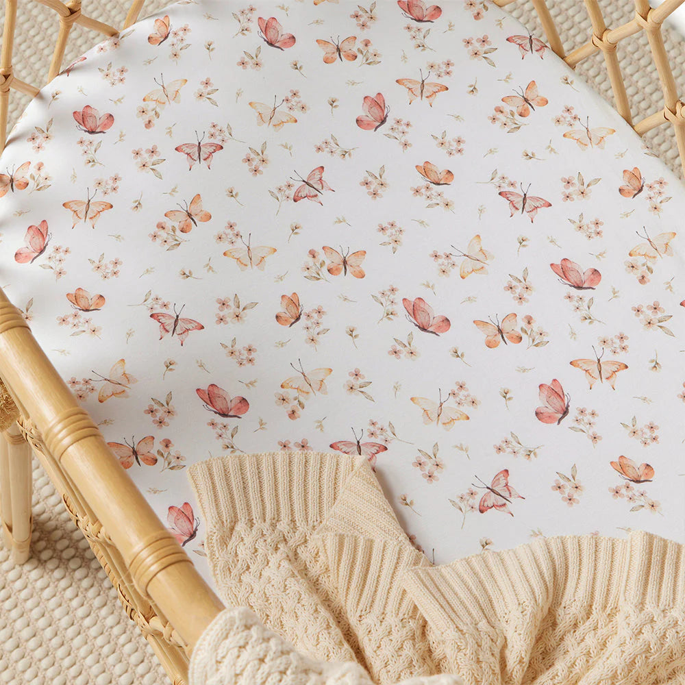 Snuggle Hunny - Organic Bassinet Sheet - Butterfly Bassinet Sheet Snuggle Hunny 