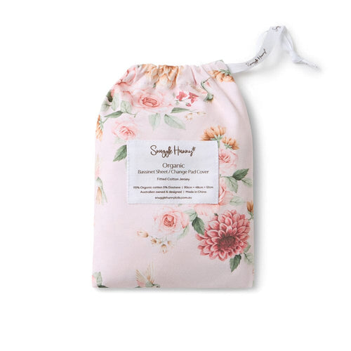 Snuggle Hunny -  Organic Bassinet Sheet / Change Pad Cover | Birds & Blooms