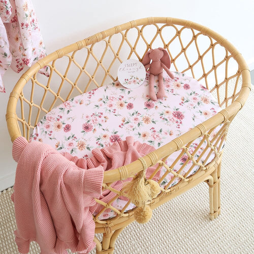 Snuggle Hunny -  Organic Bassinet Sheet / Change Pad Cover | Birds & Blooms