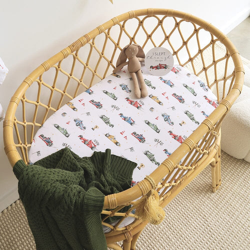 Snuggle Hunny -  Organic Bassinet Sheet / Change Pad Cover | Little Racers