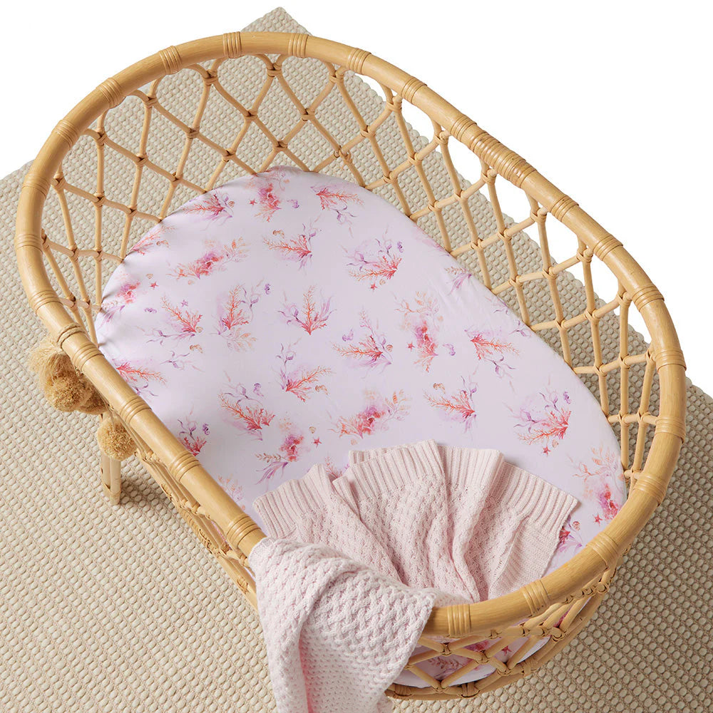 Snuggle Hunny - Organic Bassinet Sheet - Coral Bassinet Sheet Snuggle Hunny 