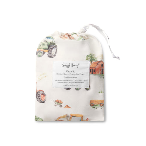 Snuggle Hunny - Organic Bassinet Sheet | Diggers & Tractors