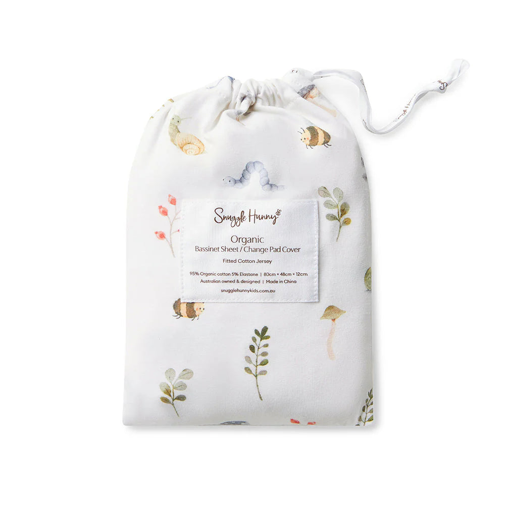 Snuggle Hunny - Organic Bassinet Sheet - Garden Friends Bassinet Sheet Snuggle Hunny 