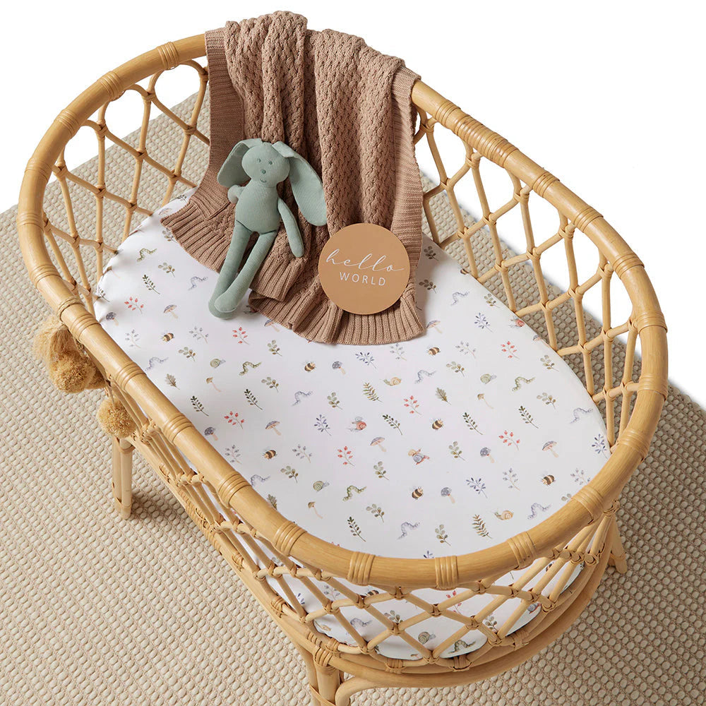 Snuggle Hunny - Organic Bassinet Sheet - Garden Friends Bassinet Sheet Snuggle Hunny 