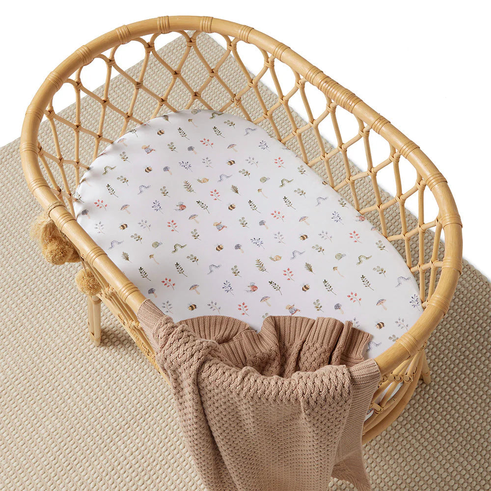 Snuggle Hunny - Organic Bassinet Sheet - Garden Friends Bassinet Sheet Snuggle Hunny 