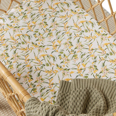 Snuggle Hunny - Organic Bassinet Sheet - Golden Wattle Bassinet Sheet Snuggle Hunny 