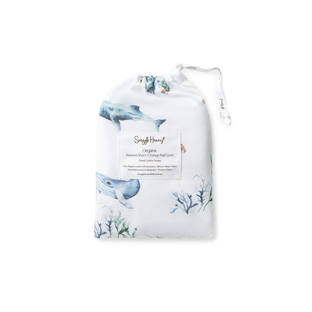 Snuggle Hunny - Organic Bassinet Sheet - Ocean Bassinet Sheet Snuggle Hunny 