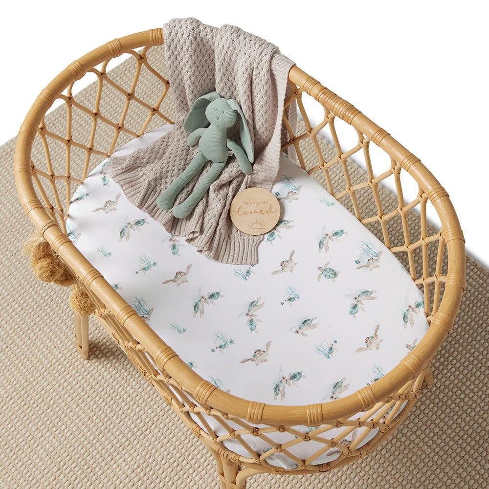 Snuggle Hunny - Organic Bassinet Sheet - Turtle Bassinet Sheet Snuggle Hunny 