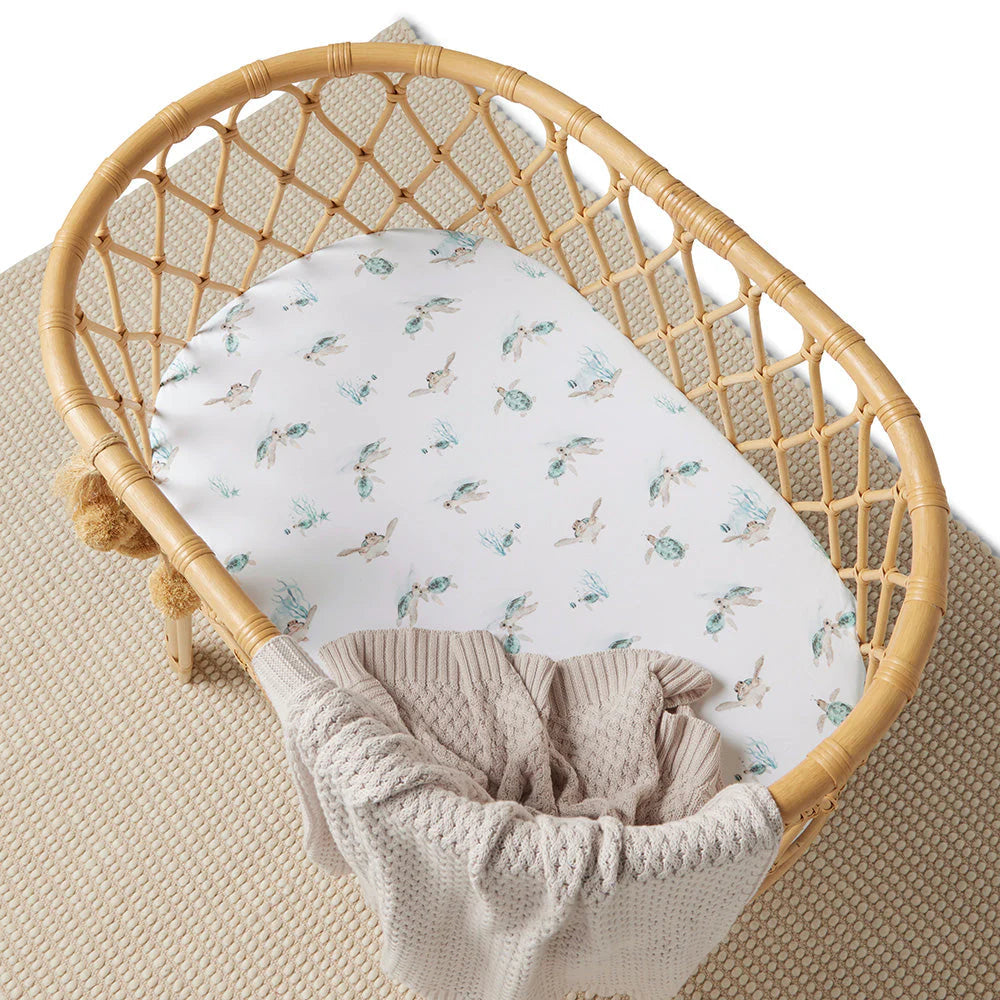 Snuggle Hunny - Organic Bassinet Sheet - Turtle Bassinet Sheet Snuggle Hunny 