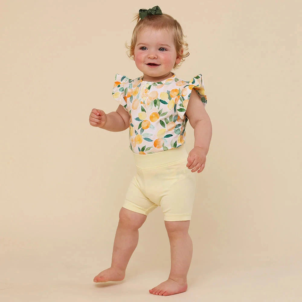 Snuggle Hunny - Organic Bike Shorts | Lemon Sorbet Bike Shorts Snuggle Hunny 