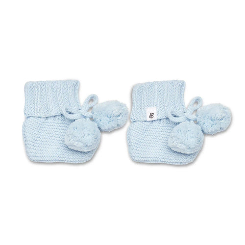 Snuggle Hunny - Organic Cotton Knit Booties | Baby Blue