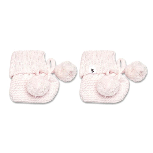 Snuggle Hunny - Organic Cotton Knit Booties | Blush Pink