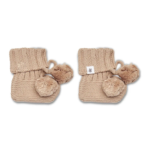 Snuggle Hunny - Organic Cotton Knit Booties | Hazelnut