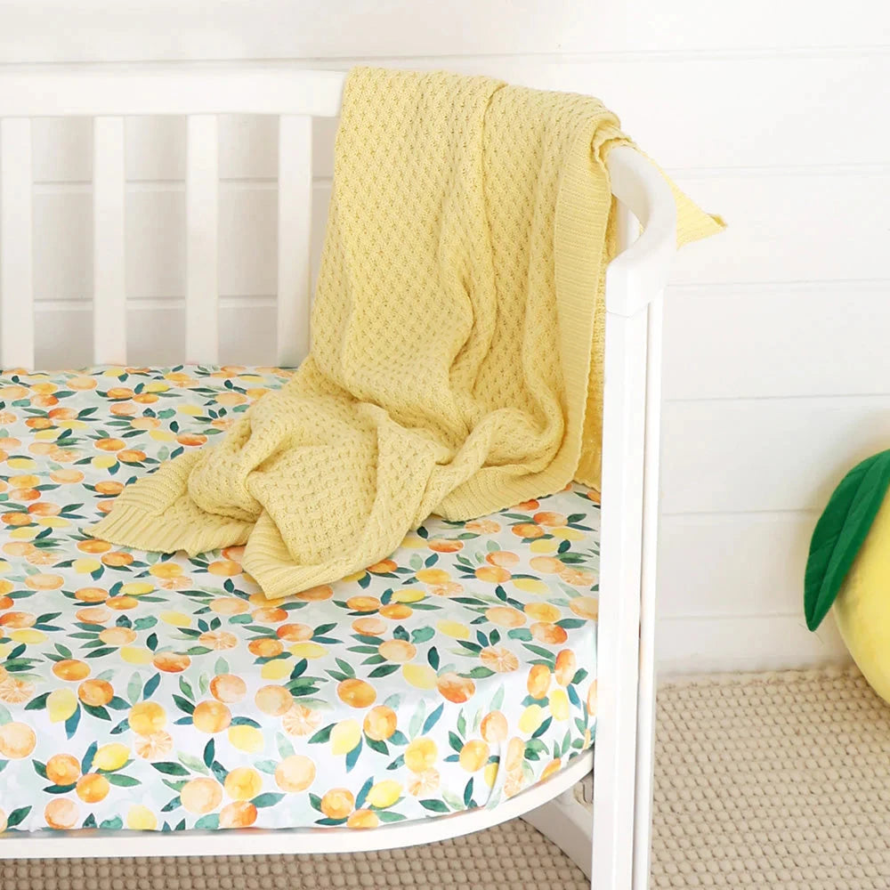 Snuggle Hunny - Organic Diamond Knit Baby Blanket | Sunlight