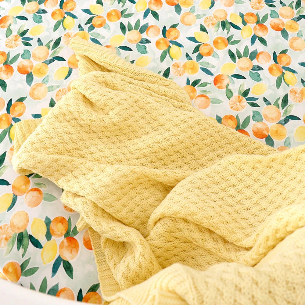 Snuggle Hunny - Organic Diamond Knit Baby Blanket | Sunlight