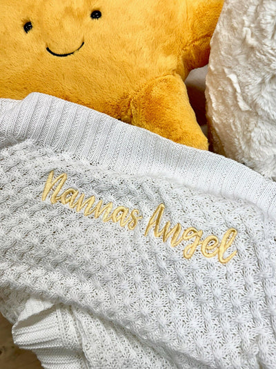 Snuggle Hunny - Organic Diamond Knit Baby Blanket - White Blanket Snuggle Hunny 