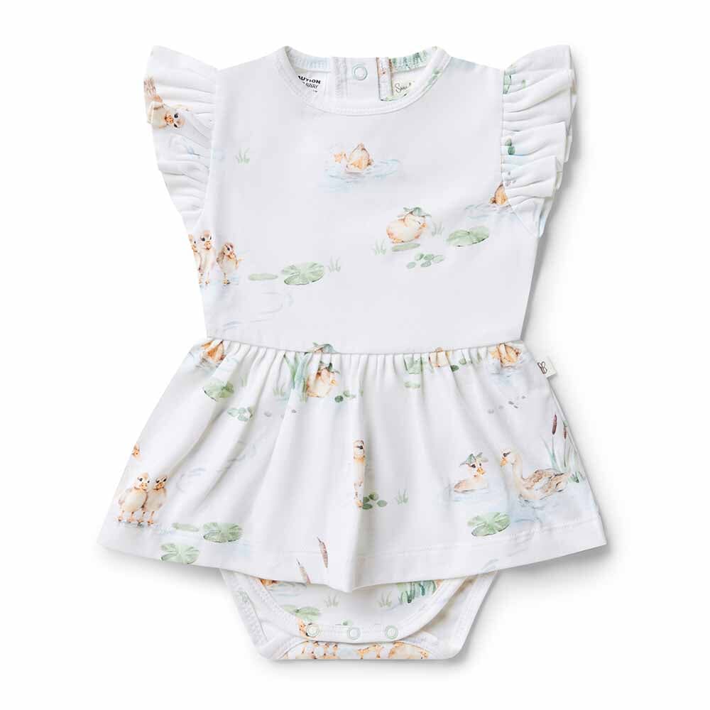 Snuggle Hunny Organic Dress - Duck Pond Short Sleeve Dress Snuggle Hunny 