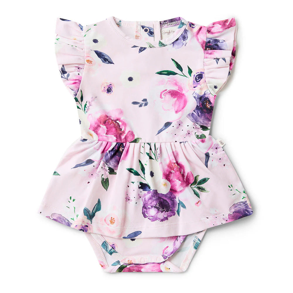 Snuggle Hunny - Organic Dress | Floral Kiss Short Sleeve Dress Snuggle Hunny 