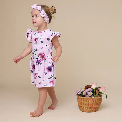 Snuggle Hunny - Organic Dress | Floral Kiss Short Sleeve Dress Snuggle Hunny 