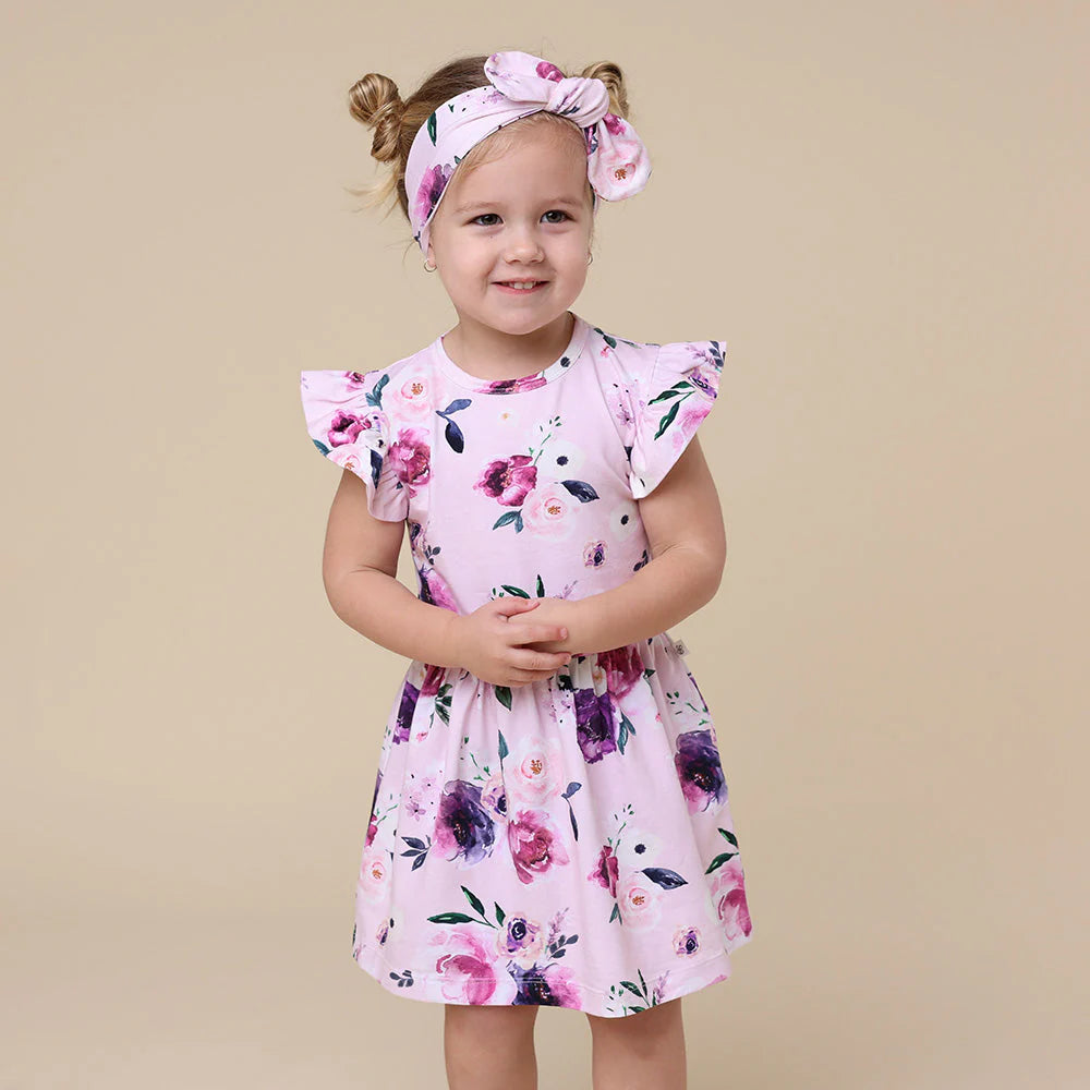 Snuggle Hunny - Organic Dress | Floral Kiss Short Sleeve Dress Snuggle Hunny 