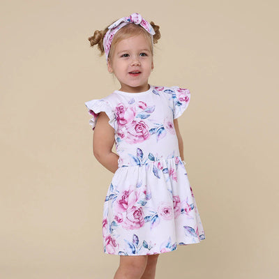 Snuggle Hunny - Organic Dress | Lilac Skies Short Sleeve Dress Snuggle Hunny 