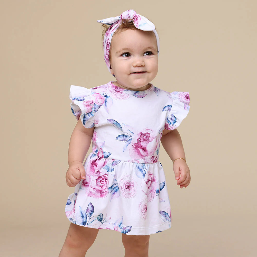 Snuggle Hunny - Organic Dress | Lilac Skies Short Sleeve Dress Snuggle Hunny 